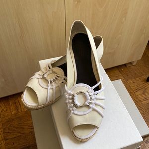 Helmut Lang Italy Womens Canvas Flats Sz 38.5